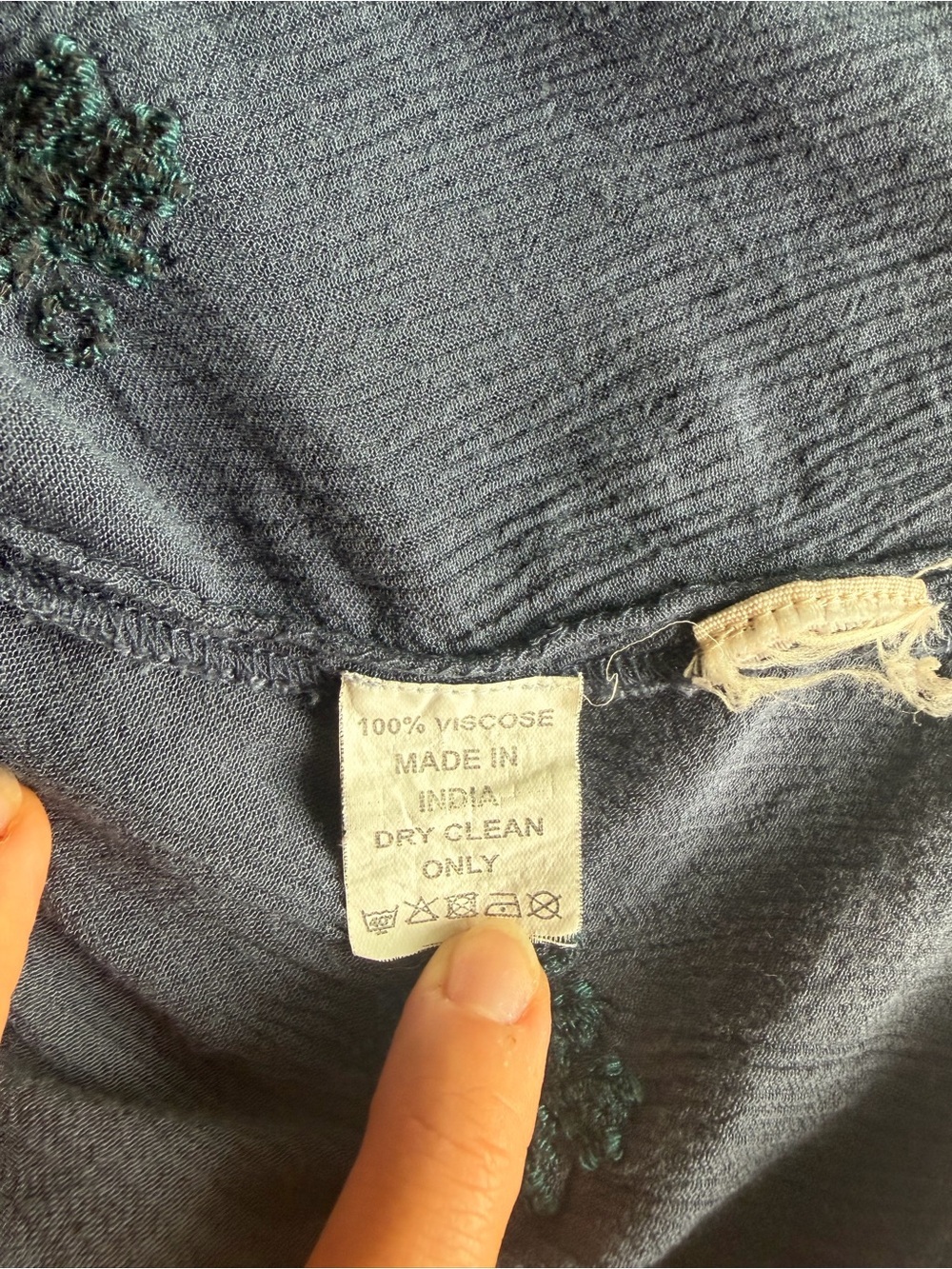 Free People Stargazer Mini Dress Size S Blue Embroidered Boho Tunic Cottagecore - Picture 11 of 11